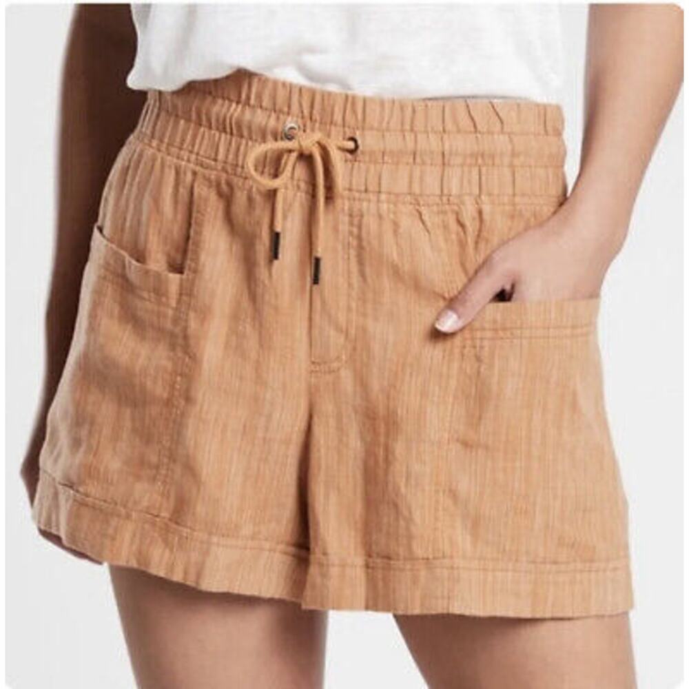 Athleta Cabo Linen Textured 4" Short Plus Size 26 NWT $59